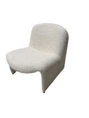 Giancarlo Piretti Two Mid-Century Modern Alky Lounge Chairs in Bouclé, 1970s